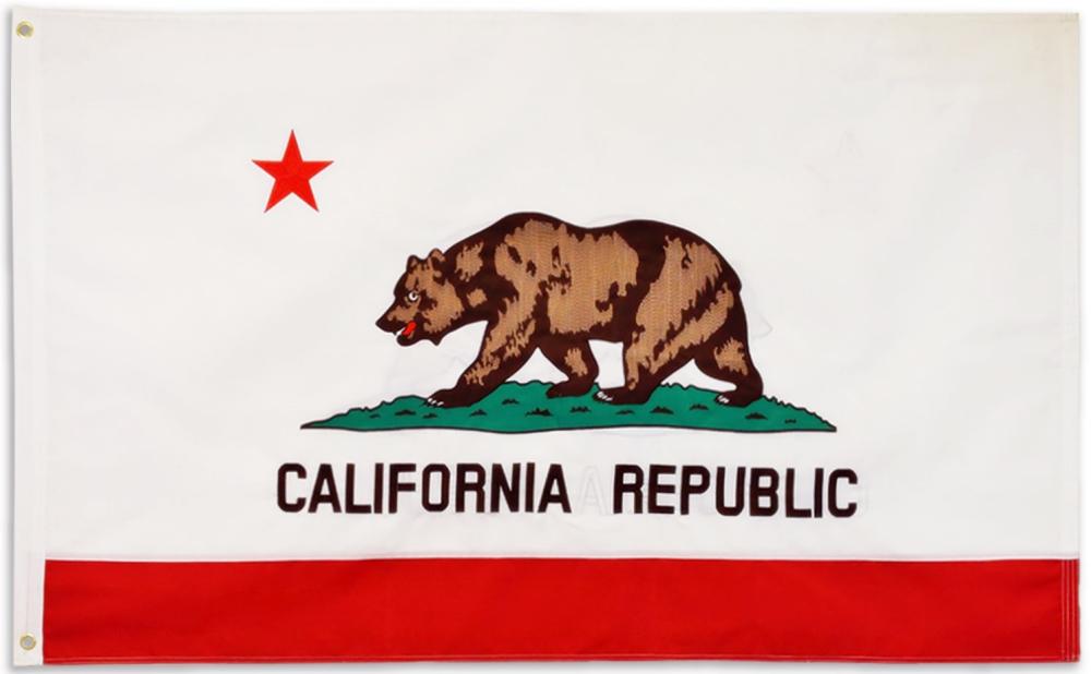 CALIFORNIA 3x5 FT EMBROIDERED FLAG - DOUBLE SIDED