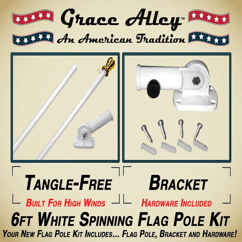 Flag Pole With Bracket Kit Ft Tangle Free Pole