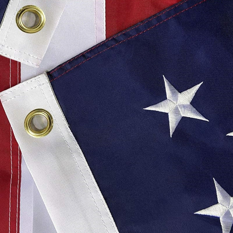 EMBROIDERED US FLAG, BRACKET & POLE KIT (BLACK)