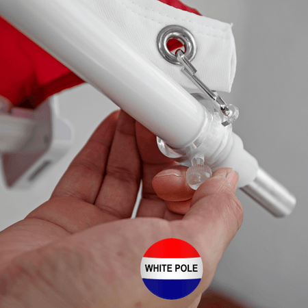 FLAG POLE: Tangle Free Spinning 6 FT Flag Pole (WHITE) - Residential or Commercial - Grace Alley