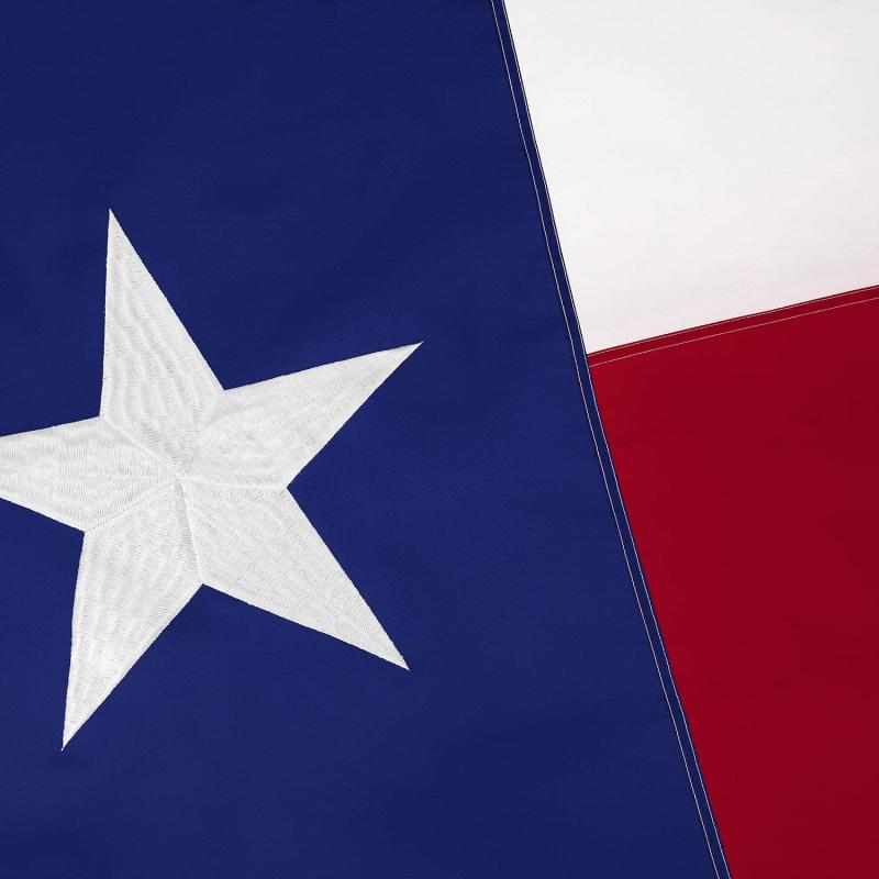 thumbnail image 2 of 5x8 Ft Texas State Flag – Embroidered Cotton, Handmade, Grommets, Trade Winds 2 of 3